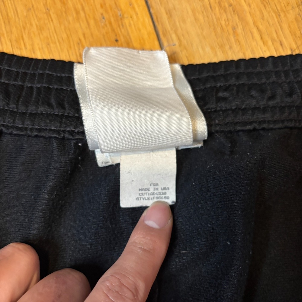 Adidas Vintage Y2K Tearaway Snap Pants Mens L Black White Stripe MiUSA - Picture 5 of 10